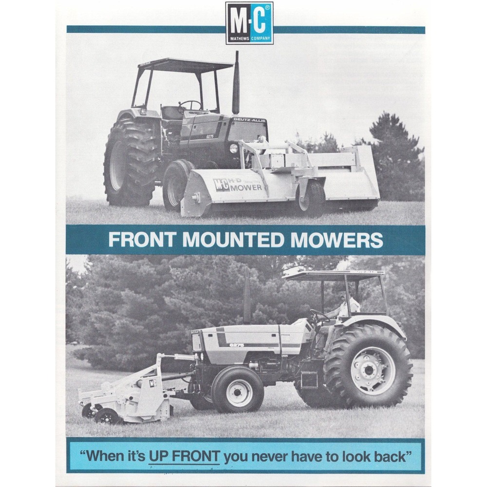 Vintage M-C Mathews Company Front Mounted Mowers Sales Brochure 1987